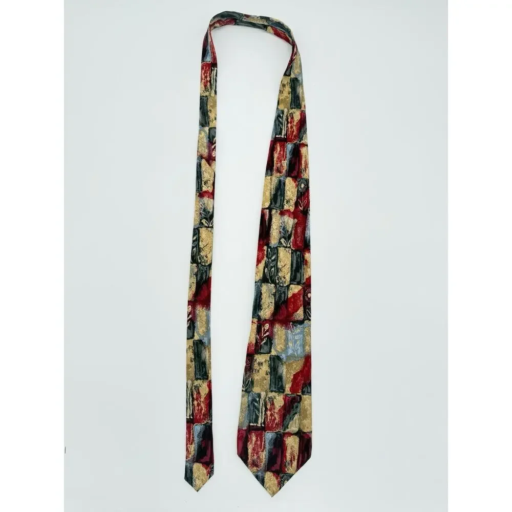 Fumagalli’s Rare 100% Silk Abstract Geometric Neck Tie Made in Spain & Italy